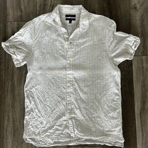 Banana Republic White and Black Striped Shirt